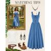 image:imageScarlet Darkness Renaissance Dress Women Lace Up Cottagecore Sleeveless Long Dress Medieval CostumeBlue