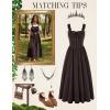 image:imageScarlet Darkness Renaissance Dress Women Lace Up Cottagecore Sleeveless Long Dress Medieval CostumeCoffee