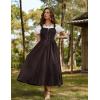 image:imageScarlet Darkness Renaissance Dress Women Lace Up Cottagecore Sleeveless Long Dress Medieval CostumeCoffee
