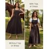 image:imageScarlet Darkness Renaissance Dress Women Lace Up Cottagecore Sleeveless Long Dress Medieval CostumeCoffee