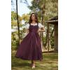 image:imageScarlet Darkness Renaissance Dress Women Lace Up Cottagecore Sleeveless Long Dress Medieval CostumeDark Red