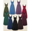 image:imageScarlet Darkness Renaissance Dress Women Lace Up Cottagecore Sleeveless Long Dress Medieval CostumeNavy Blue