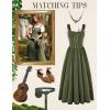 image:imageScarlet Darkness Renaissance Dress Women Lace Up Cottagecore Sleeveless Long Dress Medieval CostumeOlive Green