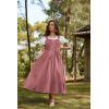 image:imageScarlet Darkness Renaissance Dress Women Lace Up Cottagecore Sleeveless Long Dress Medieval CostumePink