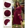 image:imageScarlet Darkness Renaissance Dress Women Long Sleeve Cottagecore Smoked Dress with PocketsDark Red