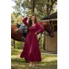 image:imageScarlet Darkness Renaissance Dress Women Long Sleeve Cottagecore Smoked Dress with PocketsDark Red