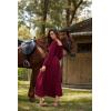 image:imageScarlet Darkness Renaissance Dress Women Long Sleeve Cottagecore Smoked Dress with PocketsDark Red