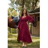 image:imageScarlet Darkness Renaissance Dress Women Long Sleeve Cottagecore Smoked Dress with PocketsDark Red