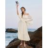 image:imageScarlet Darkness Renaissance Dress Women Long Sleeve Off The Shoulder Dress Flowy Maxi DressesApricot