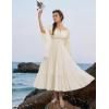 image:imageScarlet Darkness Renaissance Dress Women Long Sleeve Off The Shoulder Dress Flowy Maxi DressesApricot