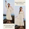 image:imageScarlet Darkness Renaissance Dress Women Long Sleeve Off The Shoulder Dress Flowy Maxi DressesApricot