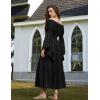image:imageScarlet Darkness Renaissance Dress Women Long Sleeve Off The Shoulder Dress Flowy Maxi DressesBlack