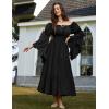 image:imageScarlet Darkness Renaissance Dress Women Long Sleeve Off The Shoulder Dress Flowy Maxi DressesBlack