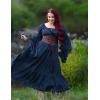image:imageScarlet Darkness Renaissance Dress Women Long Sleeve Off The Shoulder Dress Flowy Maxi DressesDark Blue