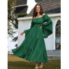 image:imageScarlet Darkness Renaissance Dress Women Long Sleeve Off The Shoulder Dress Flowy Maxi DressesDark Green