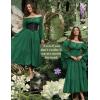 image:imageScarlet Darkness Renaissance Dress Women Long Sleeve Off The Shoulder Dress Flowy Maxi DressesDark Green