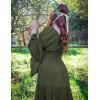 image:imageScarlet Darkness Renaissance Dress Women Long Sleeve Off The Shoulder Dress Flowy Maxi DressesOlive Green