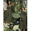 image:imageScarlet Darkness Renaissance Dress Women Long Sleeve Off The Shoulder Dress Flowy Maxi DressesOlive Green