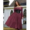 image:imageScarlet Darkness Renaissance Dress Women Long Sleeve Off The Shoulder Dress Flowy Maxi DressesPurple Red