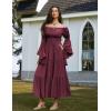 image:imageScarlet Darkness Renaissance Dress Women Long Sleeve Off The Shoulder Dress Flowy Maxi DressesPurple Red