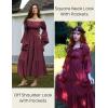 image:imageScarlet Darkness Renaissance Dress Women Long Sleeve Off The Shoulder Dress Flowy Maxi DressesPurple Red