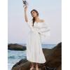 image:imageScarlet Darkness Renaissance Dress Women Long Sleeve Off The Shoulder Dress Flowy Maxi DressesWhite