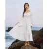 image:imageScarlet Darkness Renaissance Dress Women Long Sleeve Off The Shoulder Dress Flowy Maxi DressesWhite