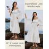 image:imageScarlet Darkness Renaissance Dress Women Long Sleeve Off The Shoulder Dress Flowy Maxi DressesWhite