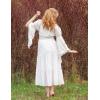 image:imageScarlet Darkness Renaissance Dress Women Long Sleeve Off The Shoulder Dress Flowy Maxi DressesWhite