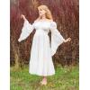 image:imageScarlet Darkness Renaissance Dress Women Long Sleeve Off The Shoulder Dress Flowy Maxi DressesWhite