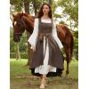 image:imageScarlet Darkness Renaissance Dress Women Pirate Halloween Witchy Cosplay Overdress with PocketsBrown