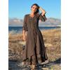 image:imageScarlet Darkness Renaissance Dress Women Pirate Halloween Witchy Cosplay Overdress with PocketsBrown
