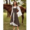 image:imageScarlet Darkness Renaissance Dress Women Pirate Halloween Witchy Cosplay Overdress with PocketsBrown