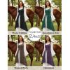 image:imageScarlet Darkness Renaissance Dress Women Pirate Halloween Witchy Cosplay Overdress with PocketsDeep Green