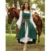 image:imageScarlet Darkness Renaissance Dress Women Pirate Halloween Witchy Cosplay Overdress with PocketsDeep Green