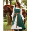 image:imageScarlet Darkness Renaissance Dress Women Pirate Halloween Witchy Cosplay Overdress with PocketsDeep Green