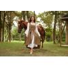 image:imageScarlet Darkness Renaissance Dress Women Pirate Halloween Witchy Cosplay Overdress with PocketsLight Brown