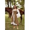 image:imageScarlet Darkness Renaissance Dress Women Pirate Halloween Witchy Cosplay Overdress with PocketsLight Brown