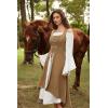 image:imageScarlet Darkness Renaissance Dress Women Pirate Halloween Witchy Cosplay Overdress with PocketsLight Brown