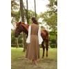 image:imageScarlet Darkness Renaissance Dress Women Pirate Halloween Witchy Cosplay Overdress with PocketsLight Brown