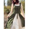 image:imageScarlet Darkness Renaissance Dress Women Pirate Halloween Witchy Cosplay Overdress with PocketsOlive Green