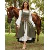 image:imageScarlet Darkness Renaissance Dress Women Pirate Halloween Witchy Cosplay Overdress with PocketsOlive Green