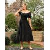 image:imageScarlet Darkness Renaissance Dress Women Short Sleeve Smocked Dresses Cotton Fairy Dress with PocketsBlack