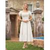 image:imageScarlet Darkness Renaissance Dress Women Short Sleeve Smocked Dresses Cotton Fairy Dress with PocketsWhite