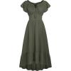 image:imageScarlet Darkness Renaissance Dress for Women 2026 Summer Spring Cotton Off The Shoulder Boho Midi DressesArmy Green