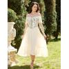 image:imageScarlet Darkness Renaissance Dress for Women 2026 Summer Spring Cotton Off The Shoulder Boho Midi DressesBeige