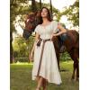 image:imageScarlet Darkness Renaissance Dress for Women 2026 Summer Spring Cotton Off The Shoulder Boho Midi DressesBeige
