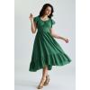 image:imageScarlet Darkness Renaissance Dress for Women 2026 Summer Spring Cotton Off The Shoulder Boho Midi DressesGreen