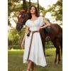 image:imageScarlet Darkness Renaissance Dress for Women 2026 Summer Spring Cotton Off The Shoulder Boho Midi DressesIvory