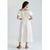 image:imageScarlet Darkness Renaissance Dress for Women 2026 Summer Spring Cotton Off The Shoulder Boho Midi DressesIvory